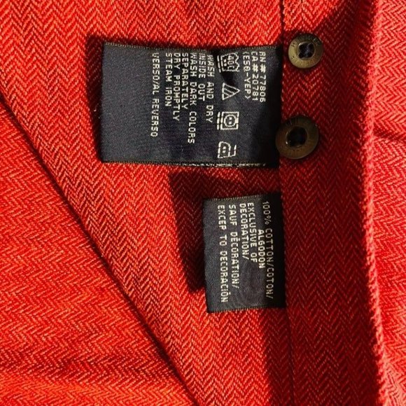 Tommy Hilfiger Red/Rust Colored Heavy Denim Button Down Casual Dress Shirt-X - Picture 5 of 5